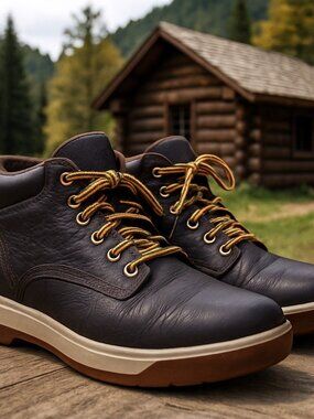 Timberland Men Leather Chukka Boots Size 10 Rustic Outdoor Workwear Cabin Rugged